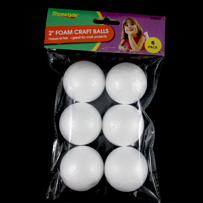 72 Foam Balls 2" School Christmas Arts Crafts Modeling Smooth Polystyrene