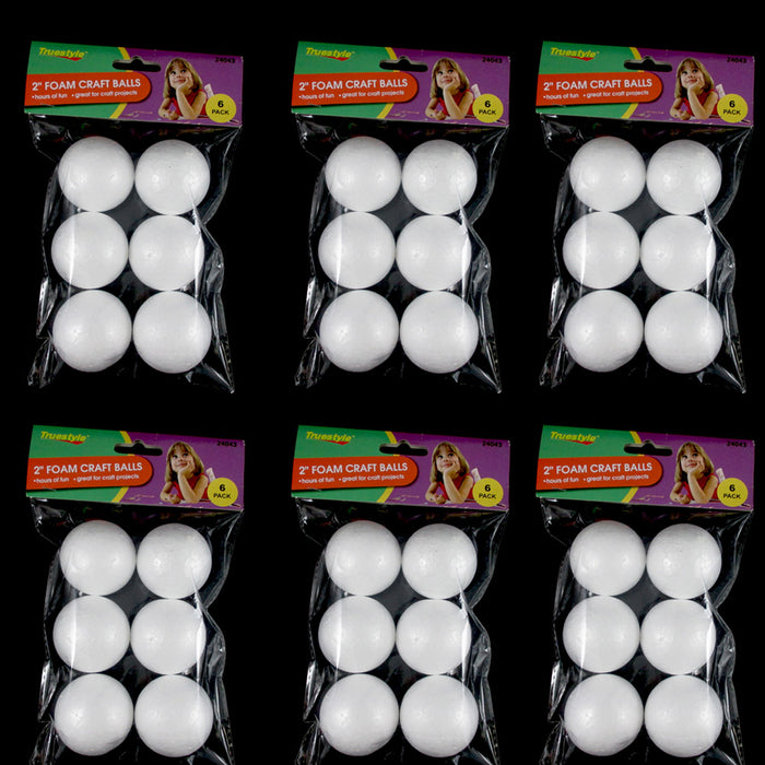36 Foam Balls 2" School Christmas Arts Crafts Modeling Smooth Polystyrene