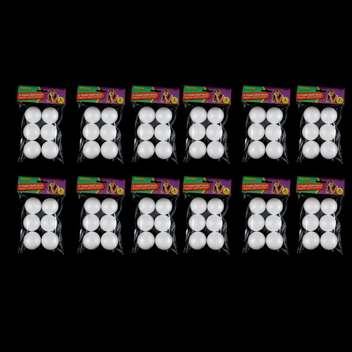 72 Foam Balls 2" School Christmas Arts Crafts Modeling Smooth Polystyrene