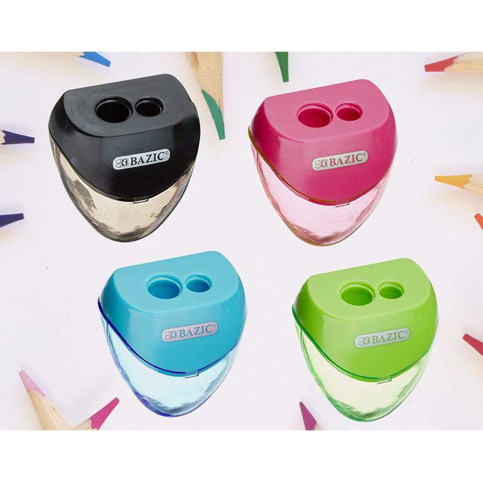 4 Pack Double Holes Pencil Sharpener Manual Pencil Sharpeners with Lid  Pencil Sharpeners for Kids Plastic Pencil Sharpeners for School Office