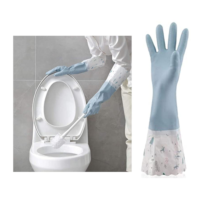 2 Pair Rubber Gloves Latex Kitchen Washing Cleaning Multi Purpose Protect Hand
