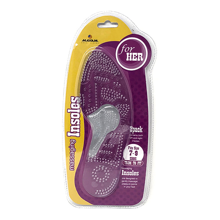 3 Pair Massaging Shoe Insole Orthotic Silicone Gel Comfort Support Run Pad Women