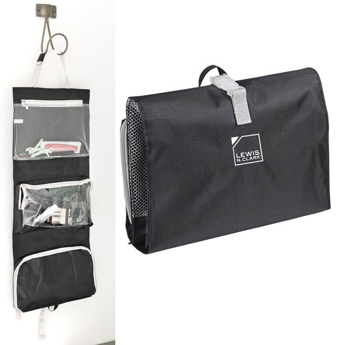 1 Hanging Toiletry Travel Organizer Black Kit Bag Cosmetic Carry On Shaving Case