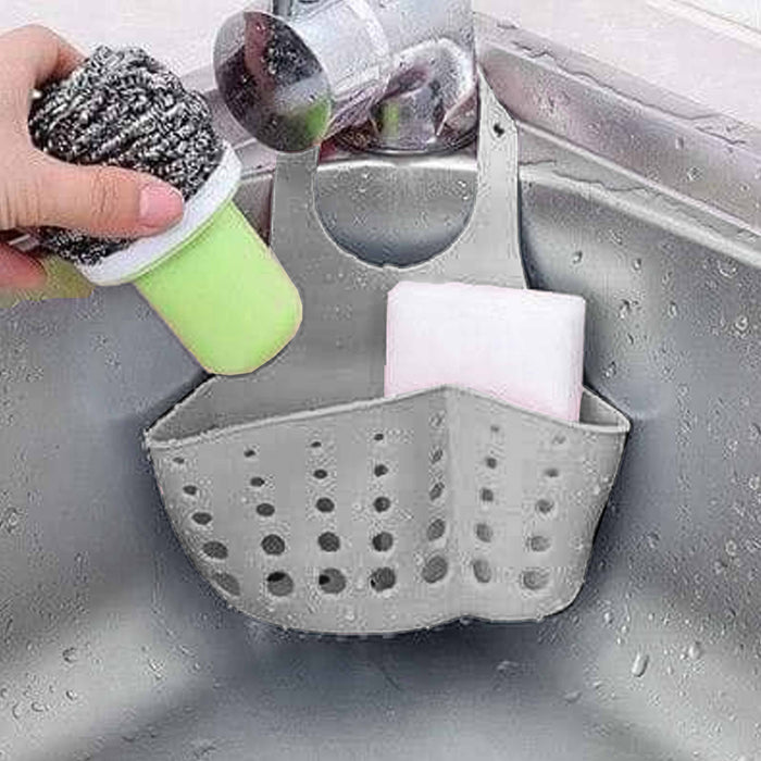 4 Pc Kitchen Organizer Sink Rack Caddy Hang Basket Dish Sponge Holder Soap Bar