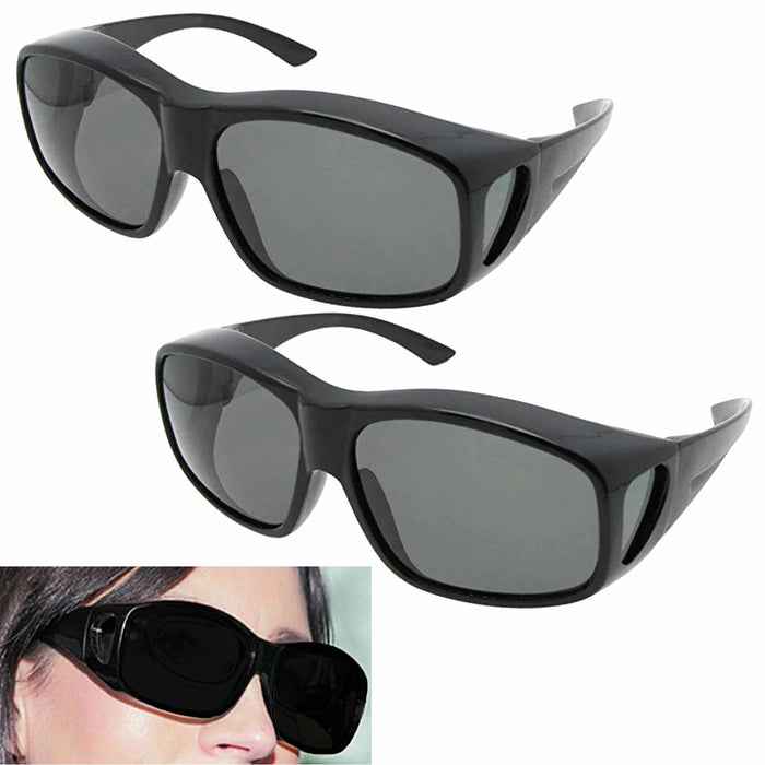 2 Pc Men Women Fit Over Rx Glasses Extra Large Safety Goggles Protective UV Lens