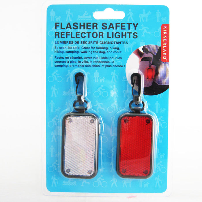 2 LED Flasher Safety Reflector Lights Bike Key Chain Hiking Jogging Walk Tag Pet