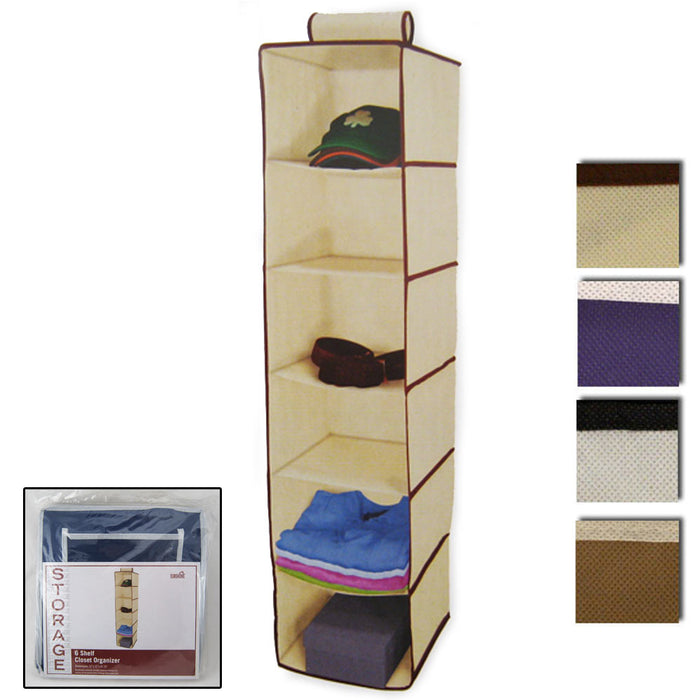 6 Shelf Hanging Wardrobe Sweater Storage Organizer Cloth Bag Blanket Box Closet