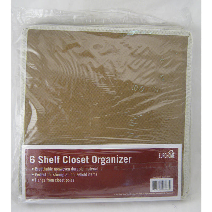 6 Shelf Hanging Wardrobe Sweater Storage Organizer Cloth Bag Blanket Box Closet