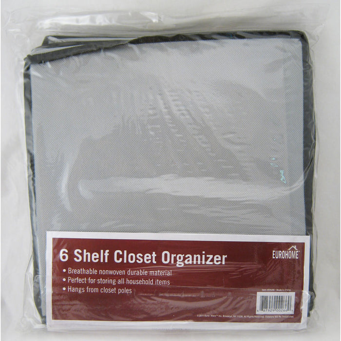 6 Shelf Hanging Wardrobe Sweater Storage Organizer Cloth Bag Blanket Box Closet