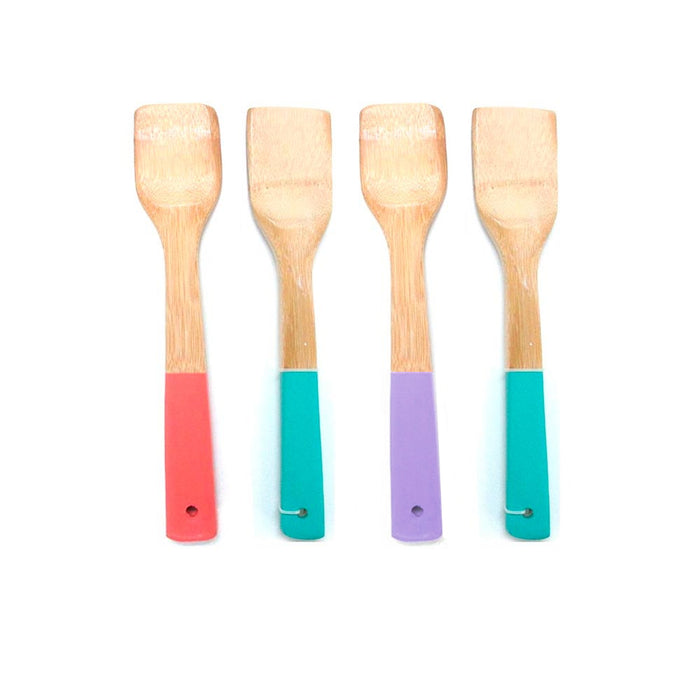 4 Piece Wooden Cooking Utensil Set Bamboo Kitchen Spatula Spoons Tools Wood Kit