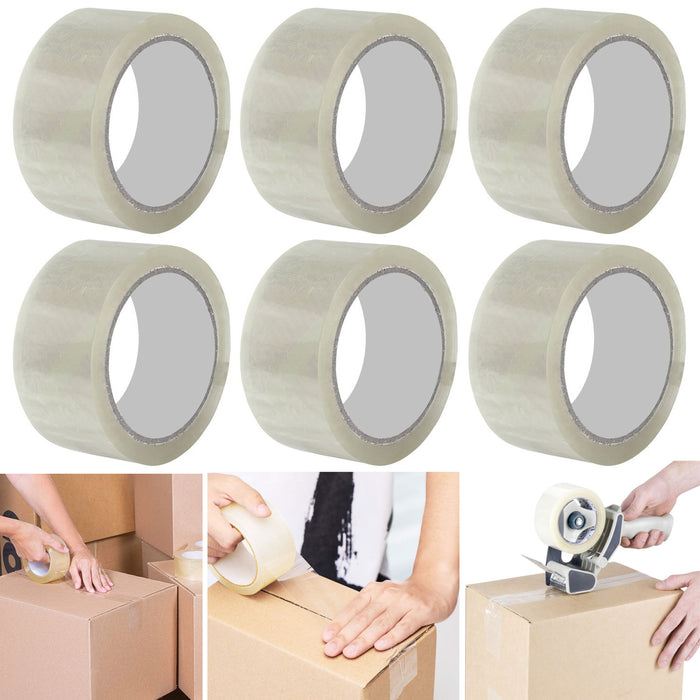 6 Rolls Clear Packing Sealing Tapes Packaging Box Carton Shipping 1.89" X 55 Yds