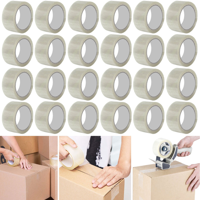 24 Rolls Carton Sealing Clear Packing Shipping Box Tape Packaging 1.89" X 55 Yds