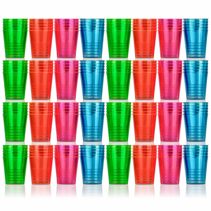 160 Ct Plastic Shot Glasses Neon Multicolor Shooter Mini Cups 0.68 Oz 20ml