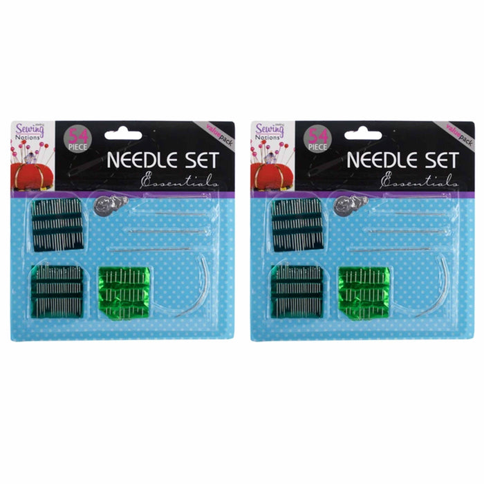 54pc Assorted Self Threading Hand Sewing Needle Set Thread Embroidery Craft Tool