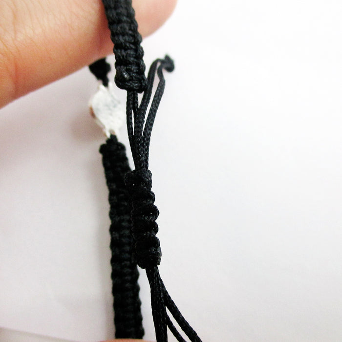 Black String Evil Eye Bracelet Protection Sterling Silver Safe Wet Luck Charm