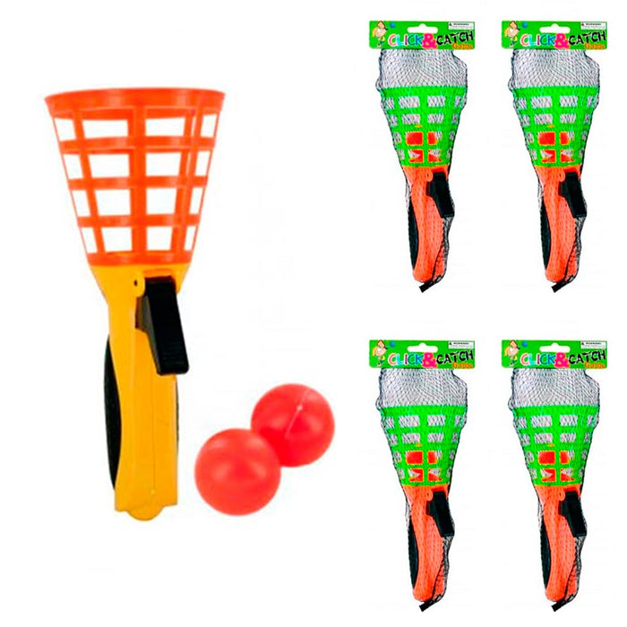 4 Sets Click and Catch Ball Games Party Favor Summer Fun Outdoor Indoor Kid Game