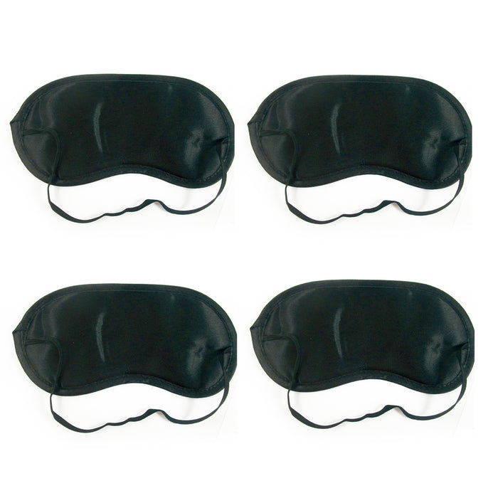 4 Pack Silk Sleep Eye Mask Blindfold Elastic Strap Headband Sleeping Travel Nap