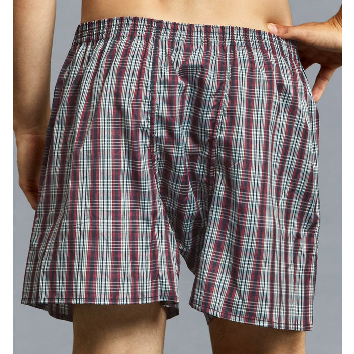 12Pc Knoker Mens Plaid Boxers Tartan Short Underwear 46-48 Comfort Waistband 2XL