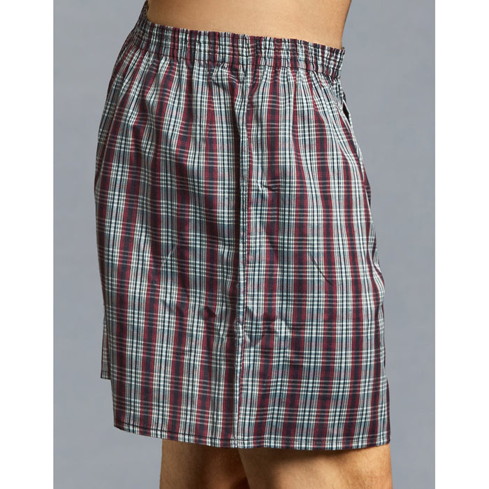 12Pc Knoker Mens Plaid Boxers Tartan Short Underwear 46-48 Comfort Waistband 2XL