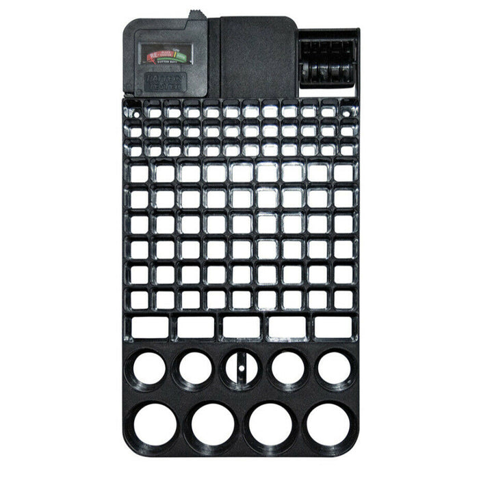104 Battery Storage Organizer Case Removable Tester for AAA AA 9V C D Batteries