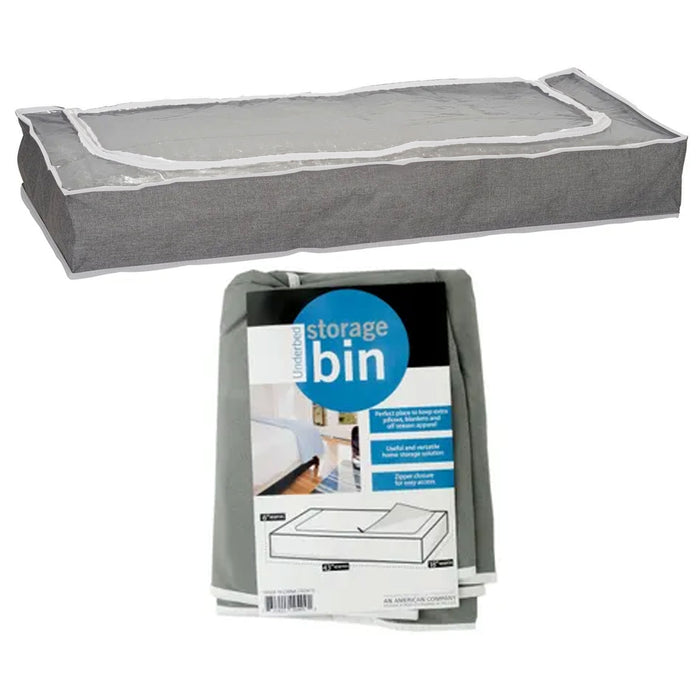 1 Under Bed Storage Bin Bag 43" Foldable Container With Clear Window Zippered