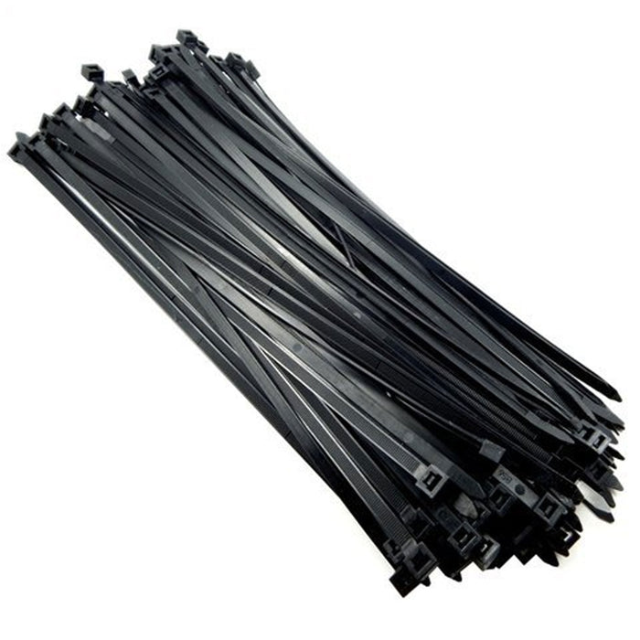 200 Black 12" Zip Ties Heavy Duty 50lbs Wire Cable Nylon Cords Wather Resistant