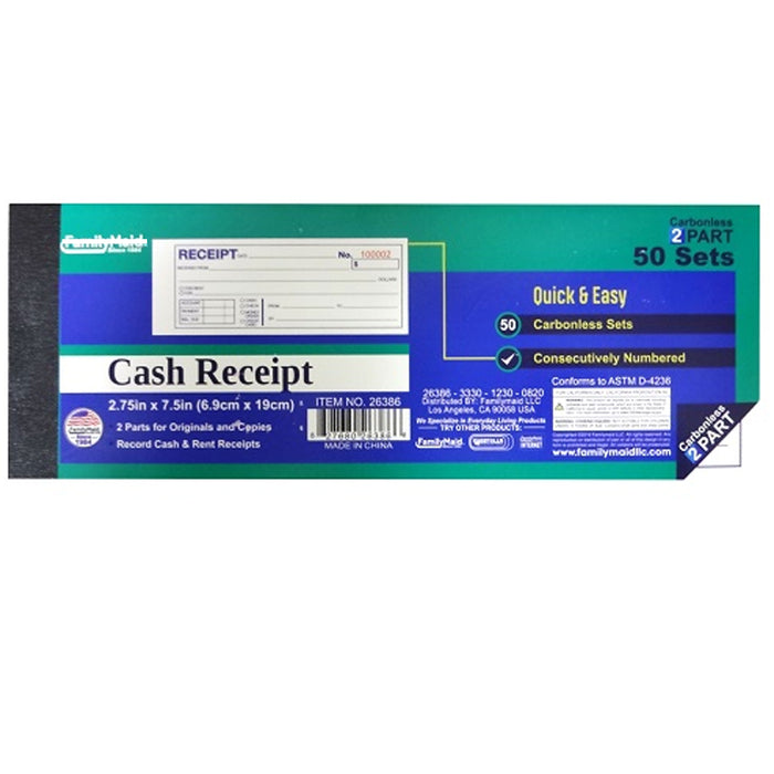4 X Carbonless Cash Money Rent Receipt Record Book 2 Part 50 Sets Duplicate Copy