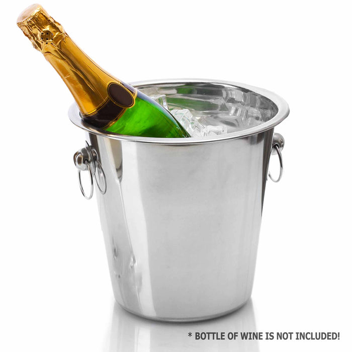 2 Large 4qt Ice Bucket Wine Chiller Champagne Beer Chest Cooler Party Tub Steel