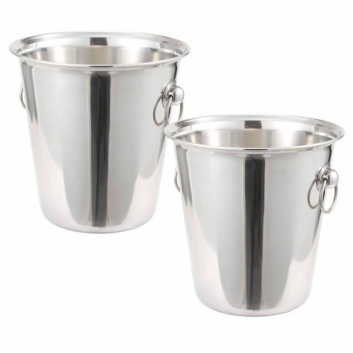 2 Large 4qt Ice Bucket Wine Chiller Champagne Beer Chest Cooler Party Tub Steel