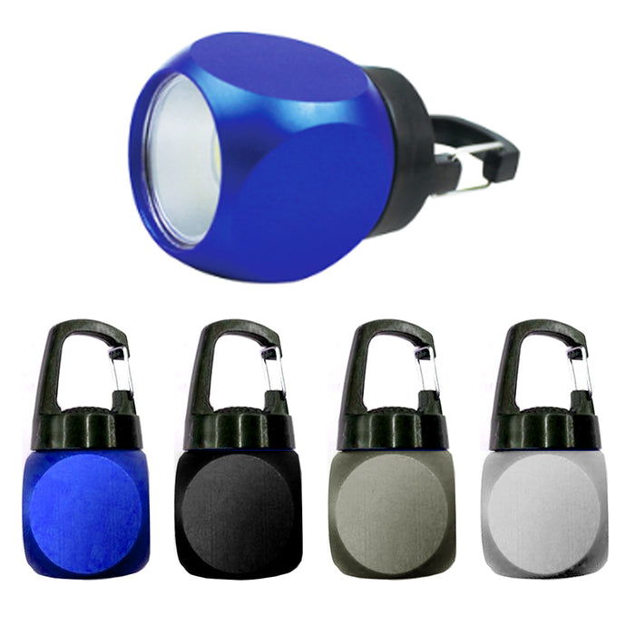 2 X COB LED Cube Keychain Carabiner Flashlight Camp Working Handy Light Portable