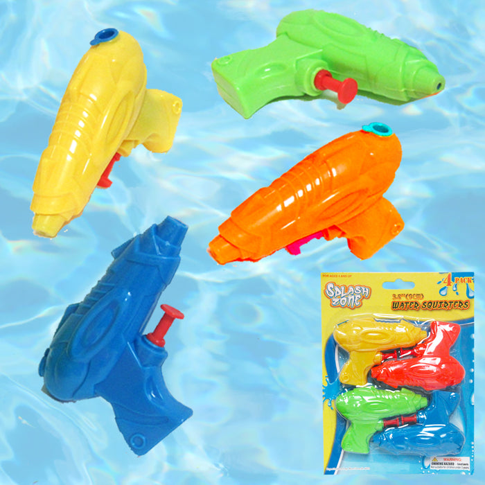 4 Squirt Guns Kids Water Toy Pump Shooter Blaster Swimming Pool Play Fun Bathtub