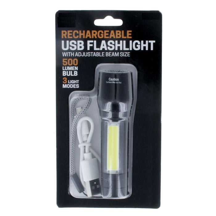 Rechargeable USB Flashlight Super Bright 500 Lumen Compact Tactical Torch Light
