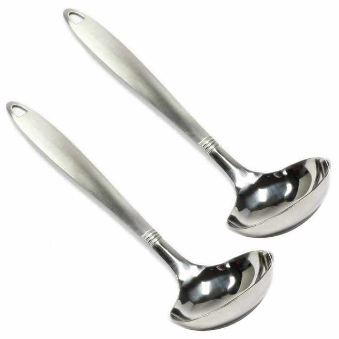 2 Stainless Steel Serving Ladle Spoon Kitchen Cooking Utensil Set Tools Server
