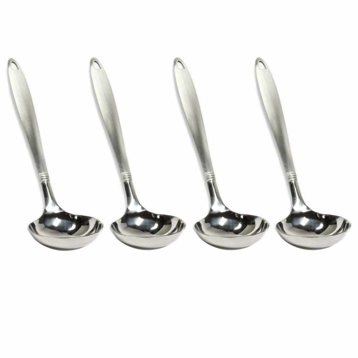 4 Stainless Steel Serving Ladle Spoon Kitchen Cooking Utensil Set Tools Server