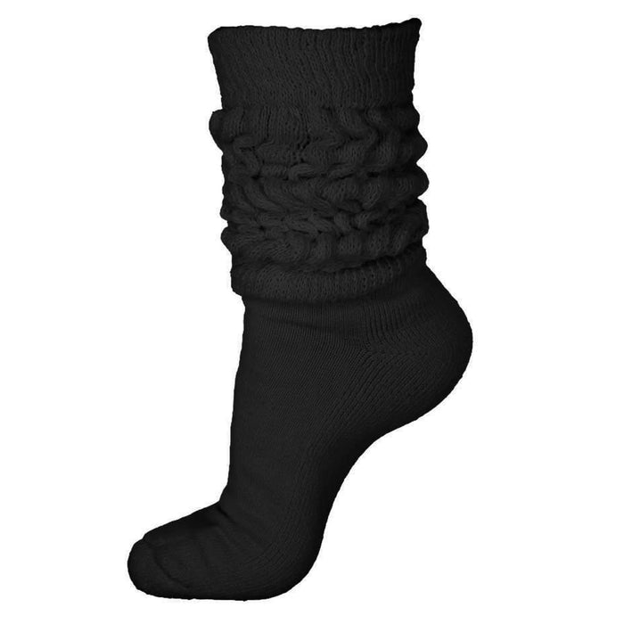 6 Pairs Women's Black Slouch Socks Legwarmer Scrunchie Baggy Plush Casual 9-11