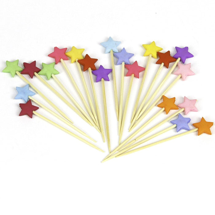 200 X Star Food Picks Toothpicks Cupcake Decoration Cocktail Party New Year Eve