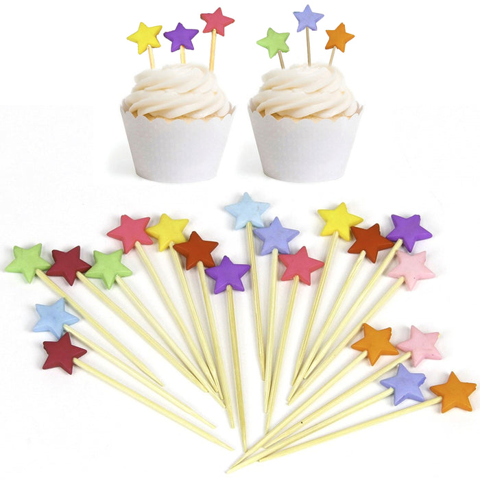 200 X Star Food Picks Toothpicks Cupcake Decoration Cocktail Party New Year Eve