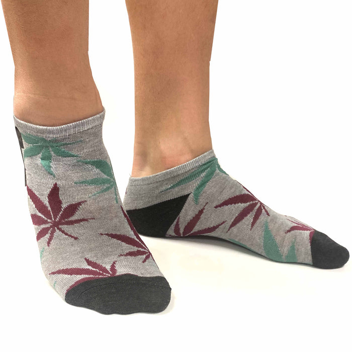 12 Pairs Novelty 420 Gift Socks Smoker Leaf Pot Ankle Casual Low Cut Men 9-11