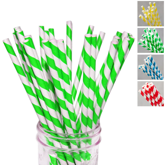 210 Paper Straws Eco Friendly Multi Color Biodegradable Soda Cocktails Shakes