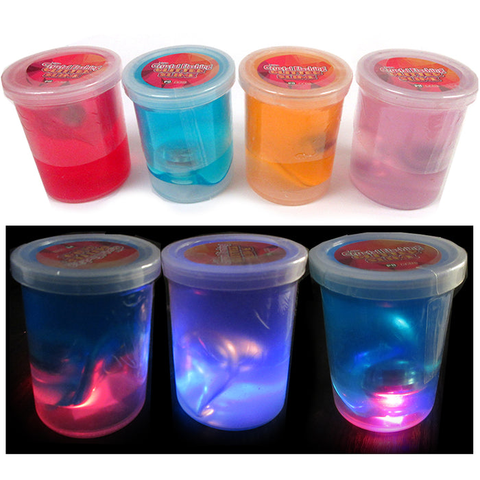 3 Pack Glitter Slime Fluffy Goo Crystal Flashing Kids Squeeze Colors DIY 14oz