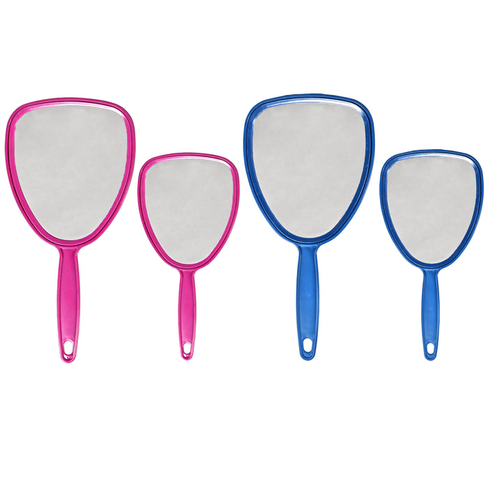 4 Cosmetic Mirror Set Handheld Makeup Vanity Compact Handle Beauty Travel Small