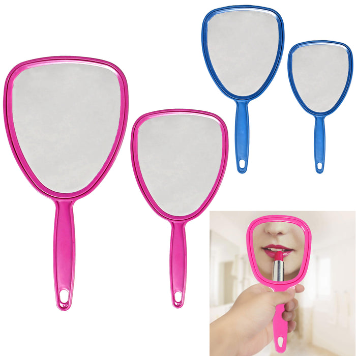 2 Handheld Mirror Set Makeup Vanity Small Portable Handle Beauty Cosmetic Travel