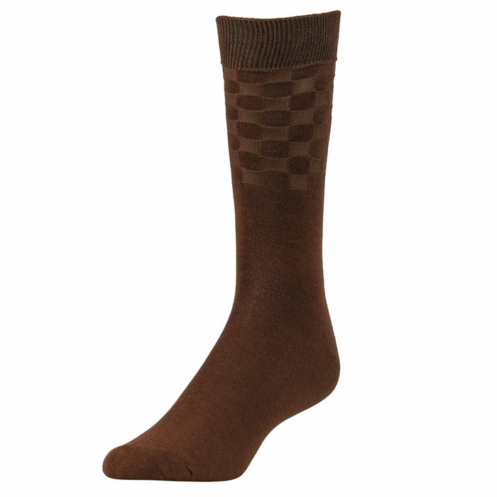 3 Pairs Men's Cotton Dress Socks Crew Calf Fashion Casual Work Brown Size 10-13