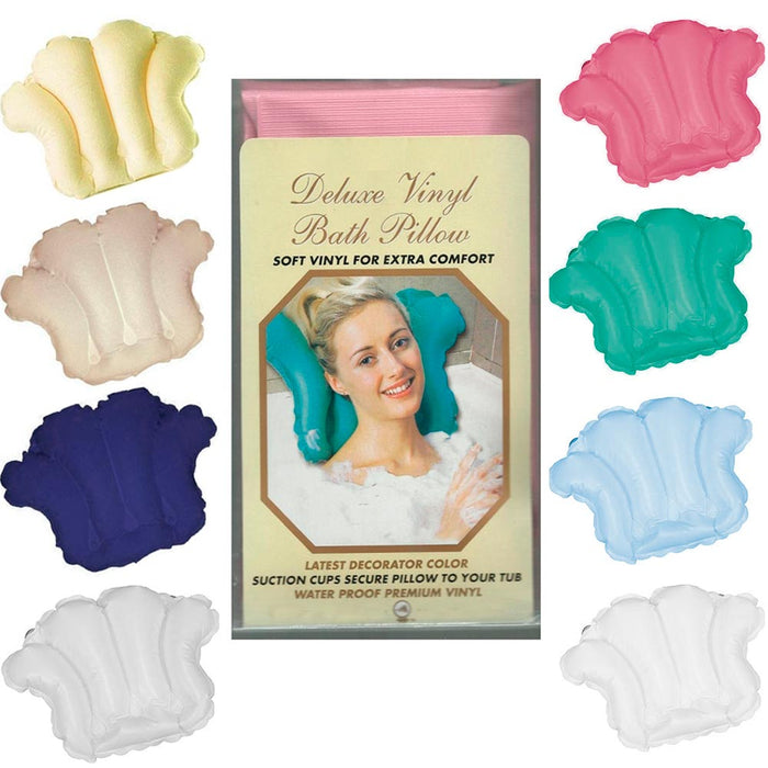 Deluxe Inflatable Bath Pillow Rest Neck Tub Cushion Spa Bathtub Luxury Relax New