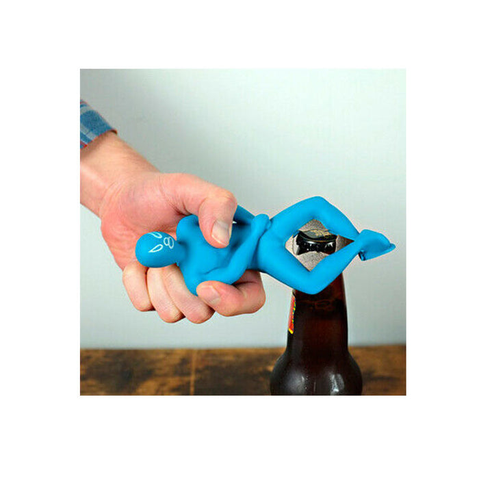 BLUE Luchador Bottle Opener Beer Cap Metal Ring Rare Novelty Gift Kikkerland