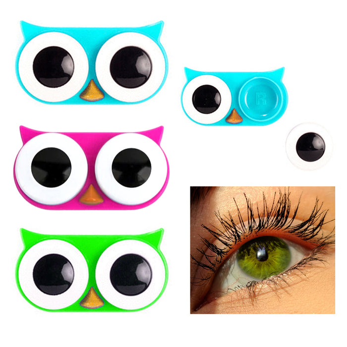 1 Pc Kikkerland Owl Eyes Contact Lens Case Travel Storage Solution Soaking Box