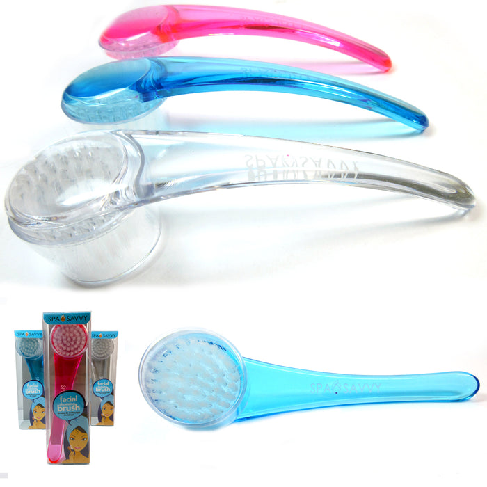 1 Facial Brush Transparent Cleaning Soft Bristle Scrub Face Exfoliating Scrubber