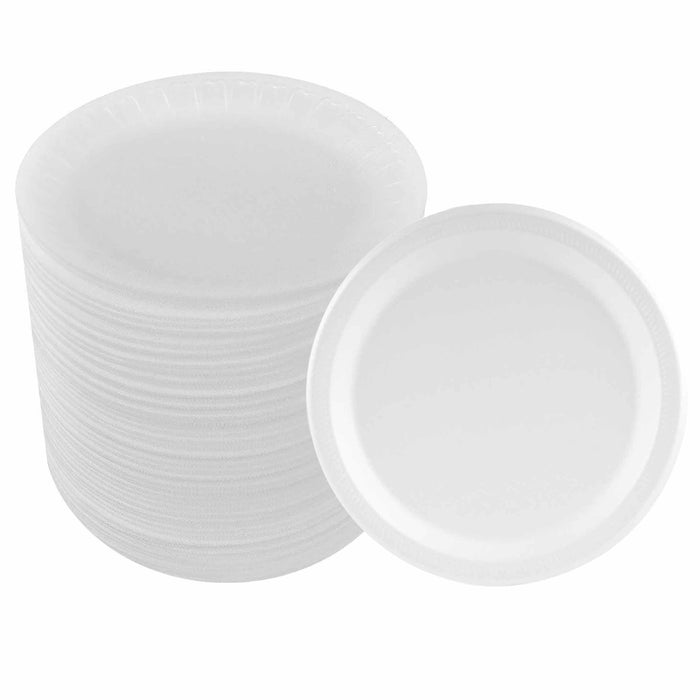 50 Pack Premium Foam Plastic Plates 6 Inch Party White Soak Proof Heavy Duty 6"