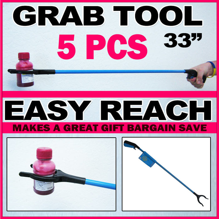 5 Pc Easy Reach Grab Grabber Pick Up Reaching 31" Tool Stick Extend Reacher Gift