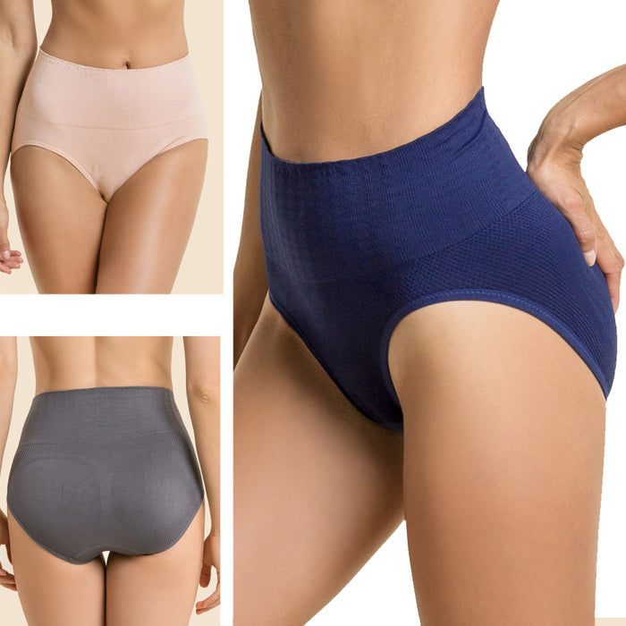 6 Pk Seamless High Waist Briefs Womens Underwear Panties Girdles Shaper One Size